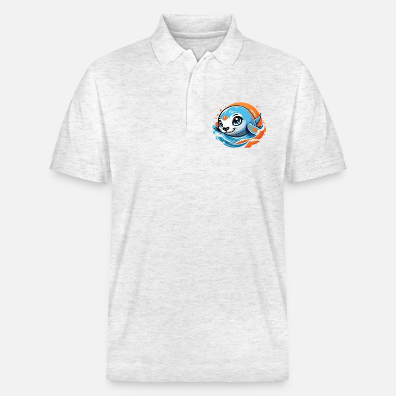 Mignon bébé phoque - Polo PREPSTER bio Stanley/Stella Unisexe - blanc chiné