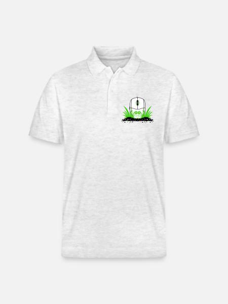 Go Touch Grass - Stanley/Stella Unisex Organic Polo Shirt PREPSTER - heather white