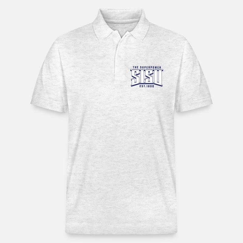 Impression du logo Content Superpower - Polo PREPSTER bio Stanley/Stella Unisexe - blanc chiné