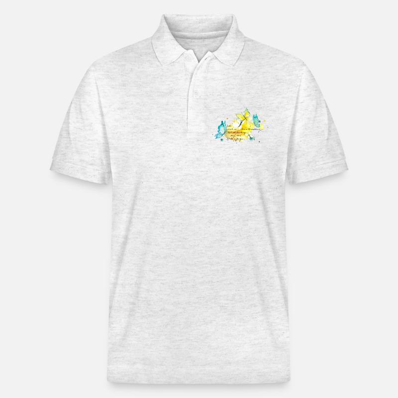 Papillons. Effets de chaque petite action - Polo PREPSTER bio Stanley/Stella Unisexe - blanc chiné