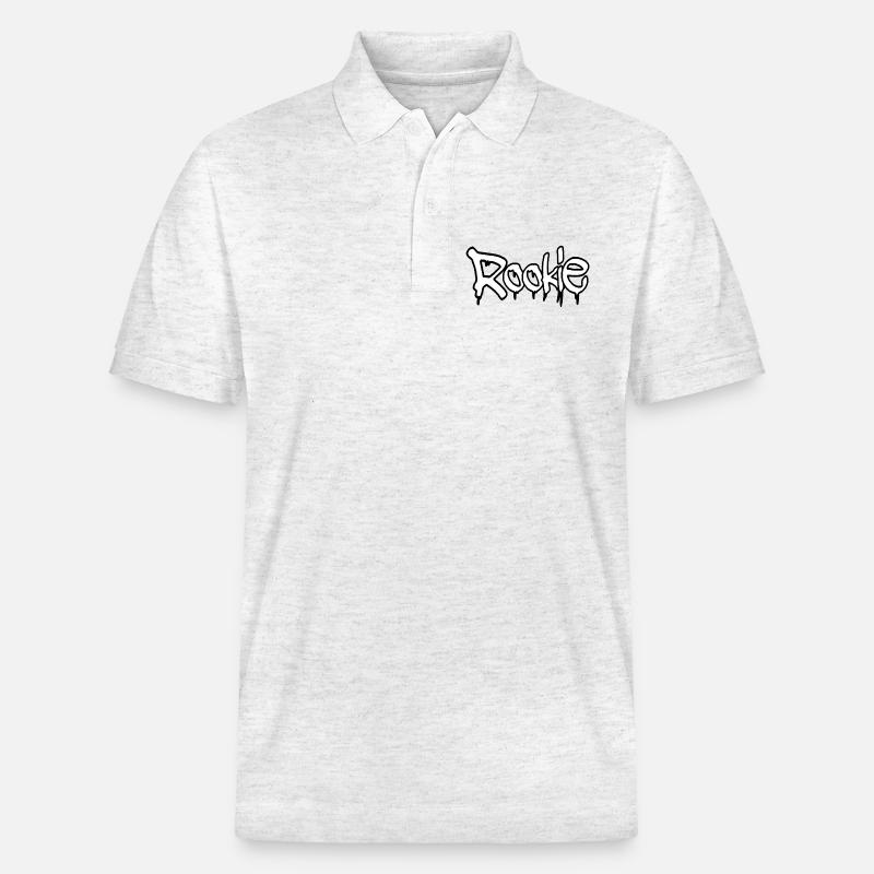 Conception de texte de recrue de style graffiti - Polo PREPSTER bio Stanley/Stella Unisexe - blanc chiné
