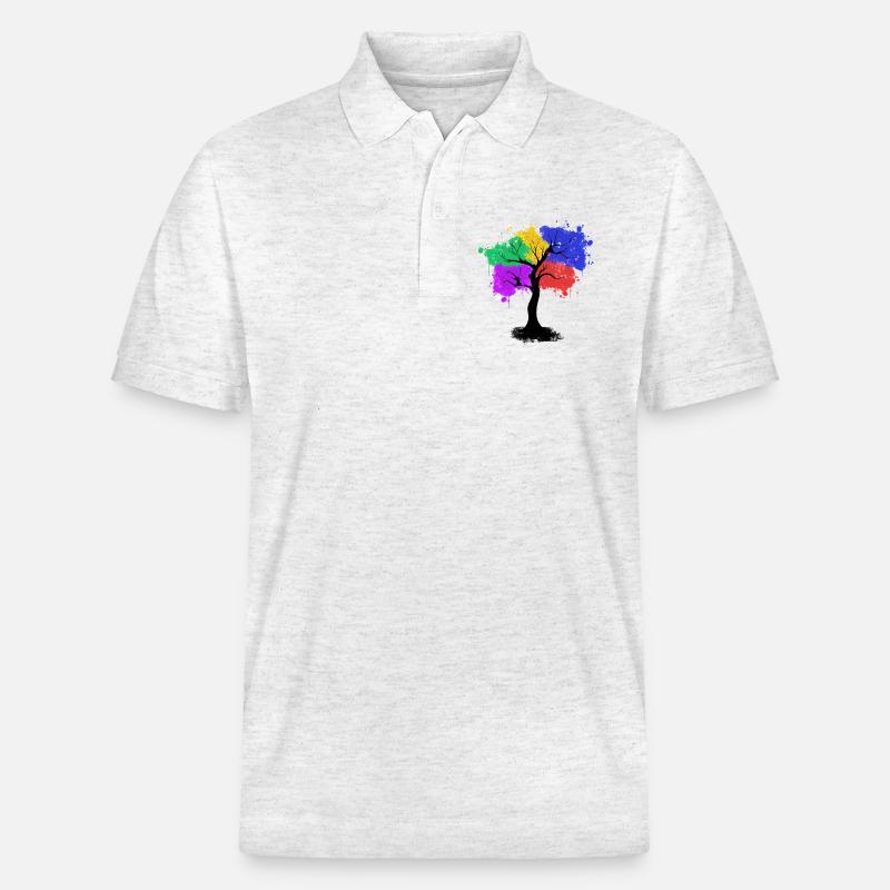 Arbre de couleur - Polo PREPSTER bio Stanley/Stella Unisexe - blanc chiné