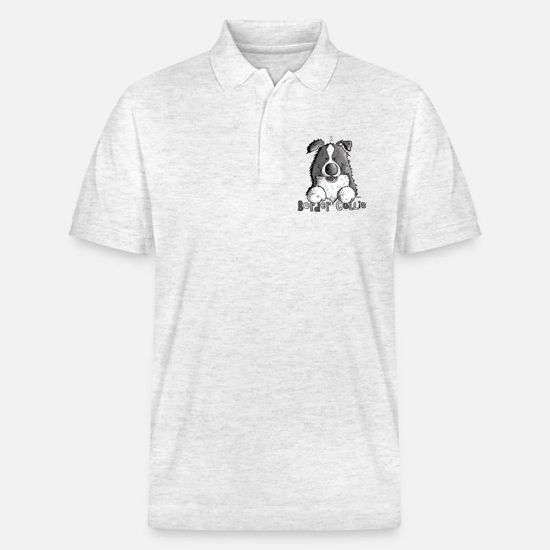 Petit Boder Collie - Chien de Berger - Polo PREPSTER bio Stanley/Stella Unisexe - blanc chiné