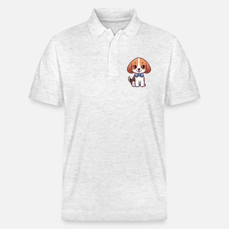 Mignon petit Beagle - Polo PREPSTER bio Stanley/Stella Unisexe - blanc chiné