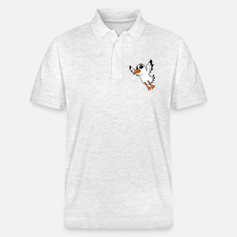 Möwe Vogel - Stanley/Stella Unisex Bio-Poloshirt PREPSTER - Weiß meliert
