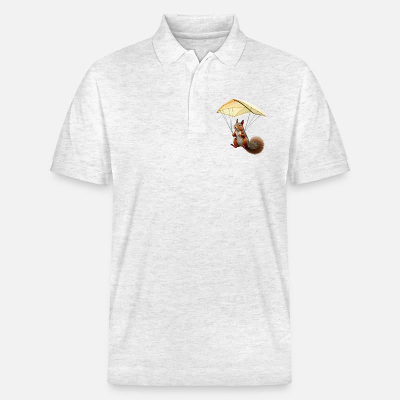 Fliegendes Eichhörnchen - Stanley/Stella Unisex Bio-Poloshirt PREPSTER - Weiß meliert