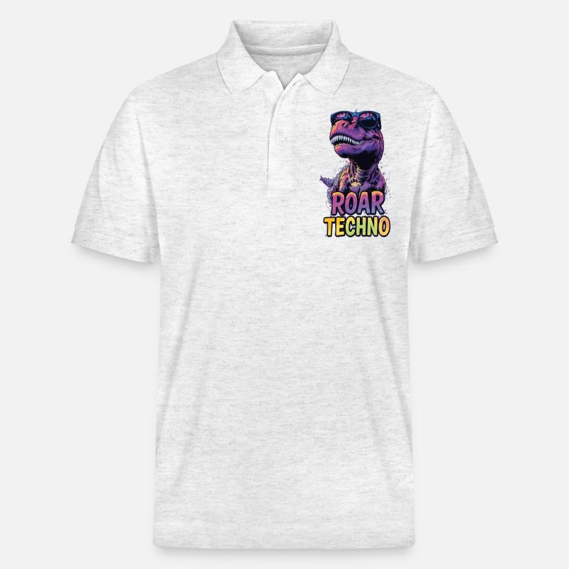 T-Rex - Roar TECHNO - Stanley/Stella Unisex Bio-Poloshirt PREPSTER - Weiß meliert