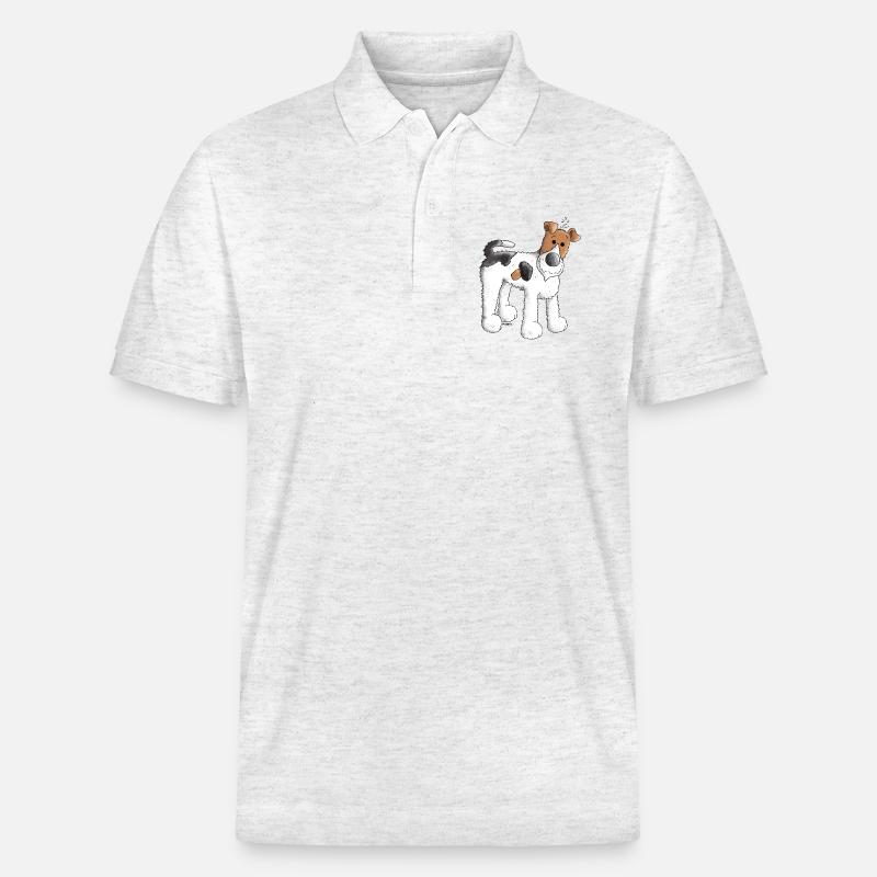 Foxterrier - Fox Terrier - Hund - Stanley/Stella Unisex Bio-Poloshirt PREPSTER - Weiß meliert
