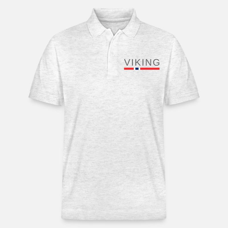 Wikinger Norwegen - Stanley/Stella Unisex Bio-Poloshirt PREPSTER - Weiß meliert