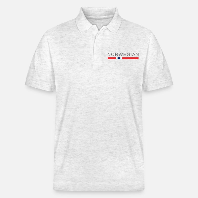 norwegisch - Stanley/Stella Unisex Bio-Poloshirt PREPSTER - Weiß meliert