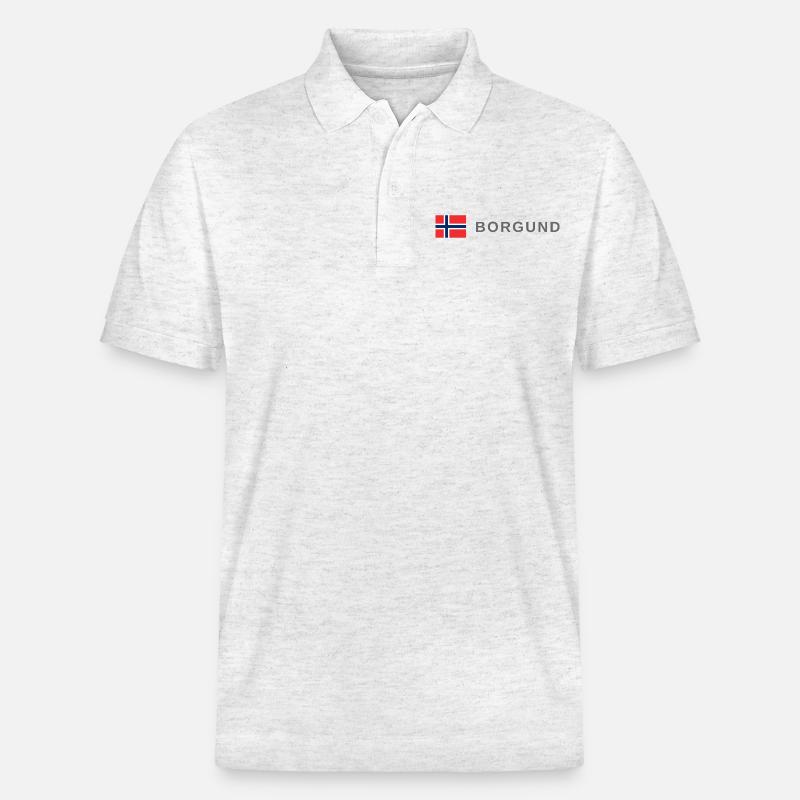 Borgund Norwegen - Stanley/Stella Unisex Bio-Poloshirt PREPSTER - Weiß meliert