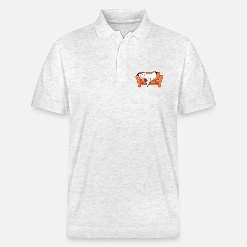 Möwe Müde Schlafen Schlaf - Stanley/Stella Unisex Bio-Poloshirt PREPSTER - Weiß meliert