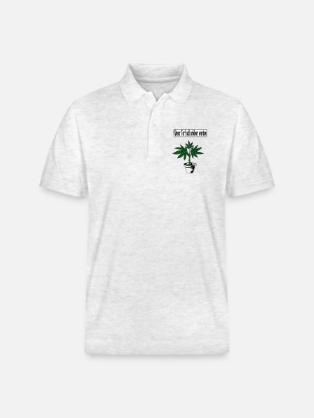 Cannabis-Design - Stanley/Stella Unisex Bio-Poloshirt PREPSTER - Weiß meliert