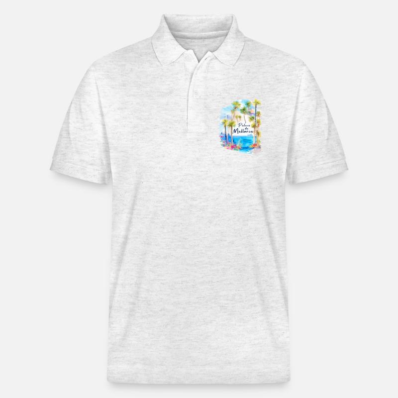 Palma de Mallorca - Stanley/Stella Unisex Bio-Poloshirt PREPSTER - Weiß meliert