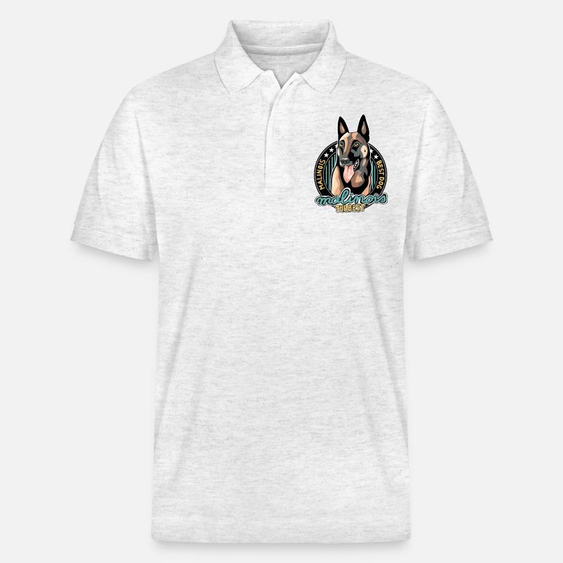 Der beste Malinois - Stanley/Stella Unisex Bio-Poloshirt PREPSTER - Weiß meliert