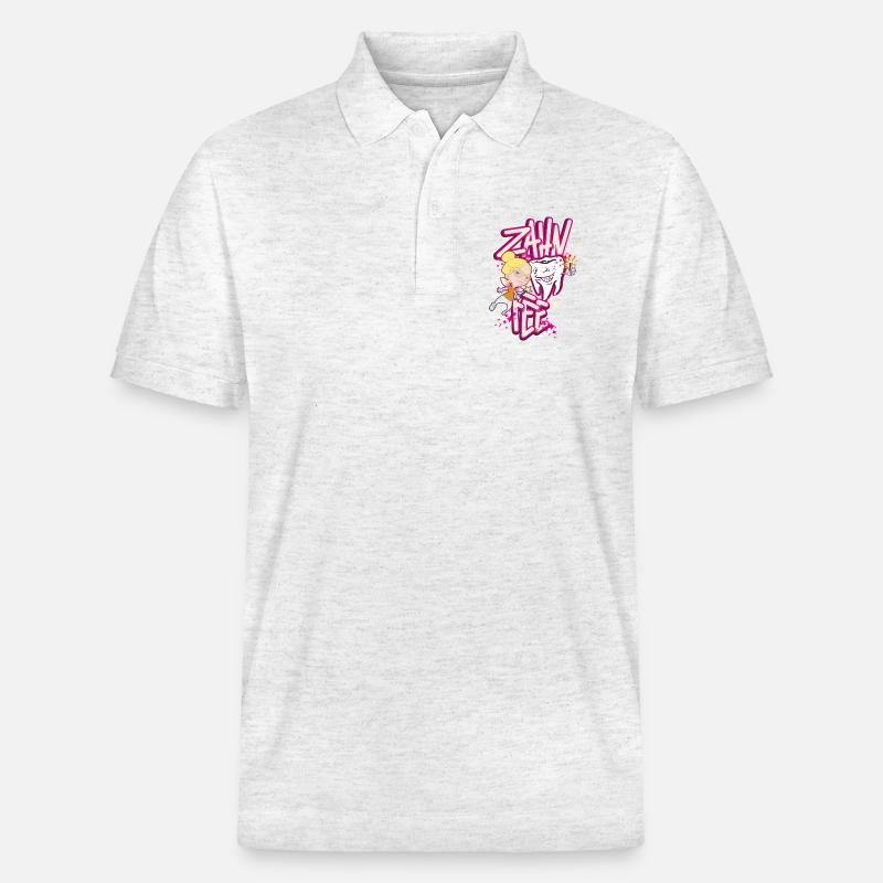 Zahnheldin Comiczauber - Stanley/Stella Unisex Bio-Poloshirt PREPSTER - Weiß meliert