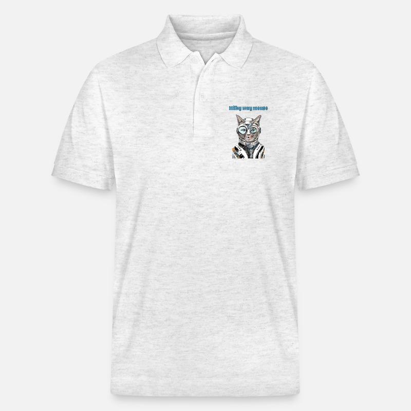 Milchstraßen-Maus - Stanley/Stella Unisex Bio-Poloshirt PREPSTER - Weiß meliert
