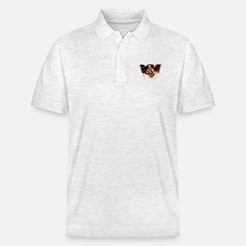 Soldat drapeau de l’Allemagne - Polo PREPSTER bio Stanley/Stella Unisexe - blanc chiné