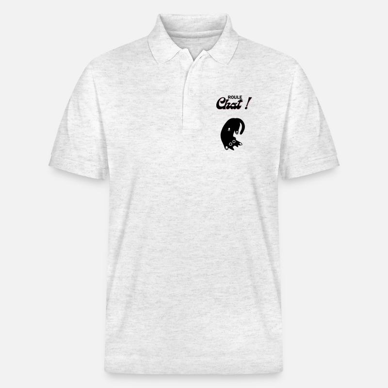 Chat en roue libre ! - Polo PREPSTER bio Stanley/Stella Unisexe - blanc chiné