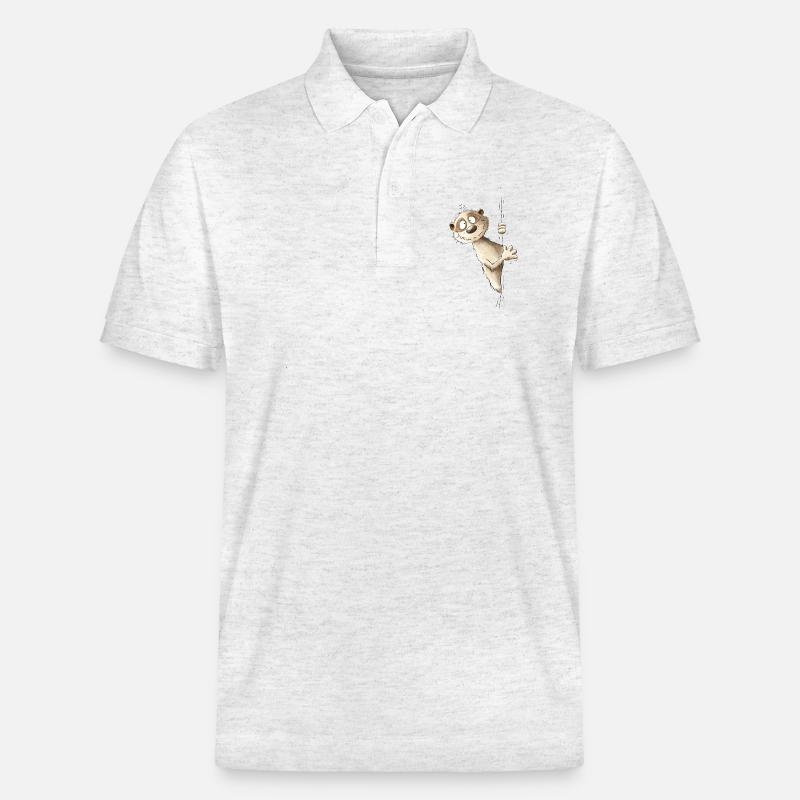 Drolliges Erdmännchen I Wildtier Tiere - Stanley/Stella Unisex Bio-Poloshirt PREPSTER - Weiß meliert