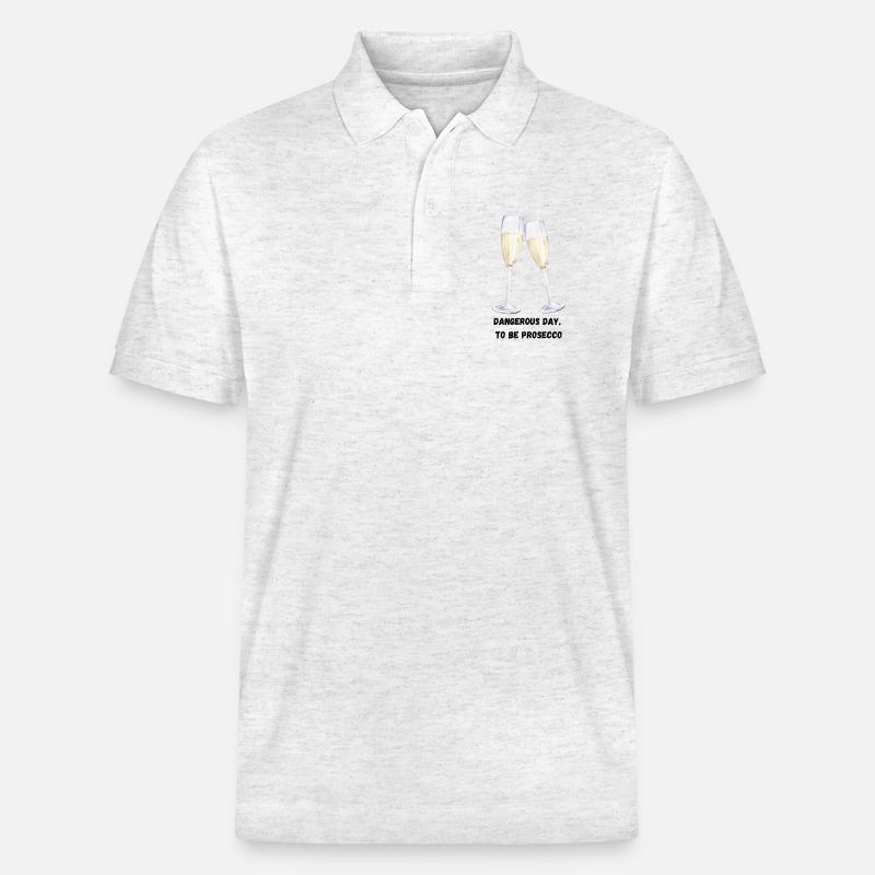 Prosecco Gläser - Stanley/Stella Unisex Bio-Poloshirt PREPSTER - Weiß meliert