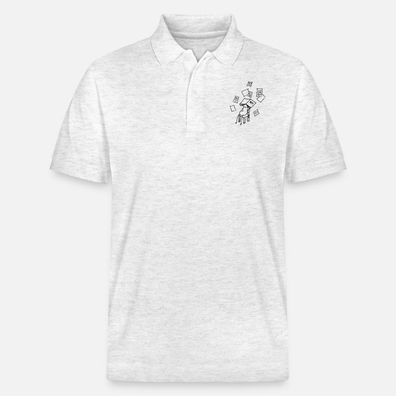 krank oder Schule - Stanley/Stella Unisex Bio-Poloshirt PREPSTER - Weiß meliert