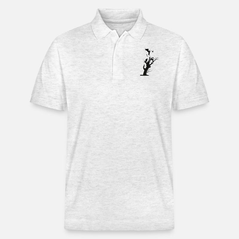 Krähen - Stanley/Stella Unisex Bio-Poloshirt PREPSTER - Weiß meliert