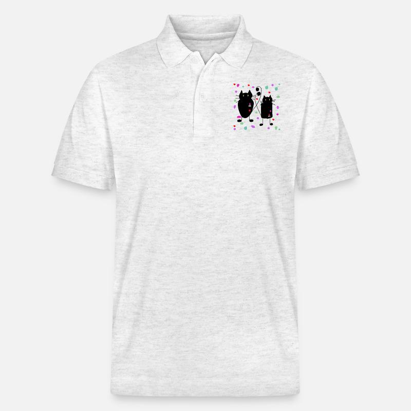 Chats - Polo PREPSTER bio Stanley/Stella Unisexe - blanc chiné
