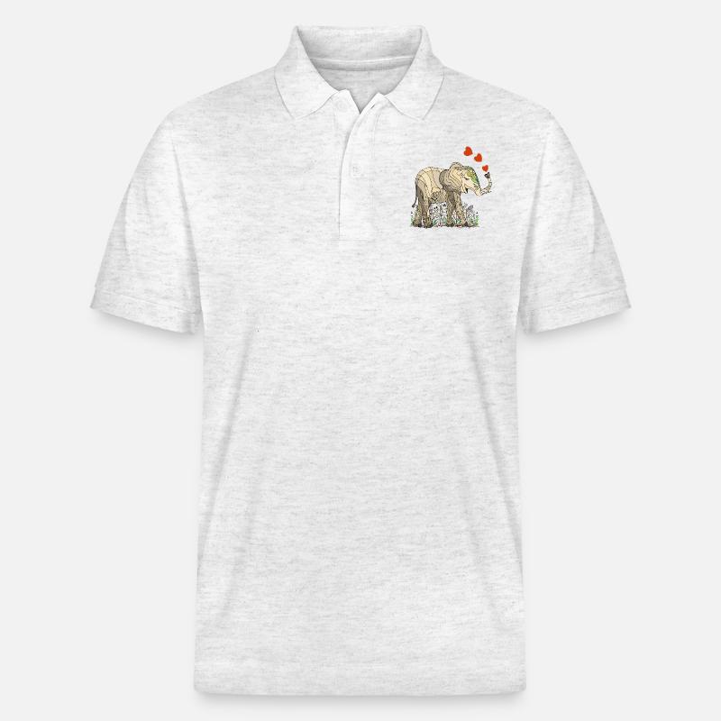 Elefant - Stanley/Stella Unisex Bio-Poloshirt PREPSTER - Weiß meliert