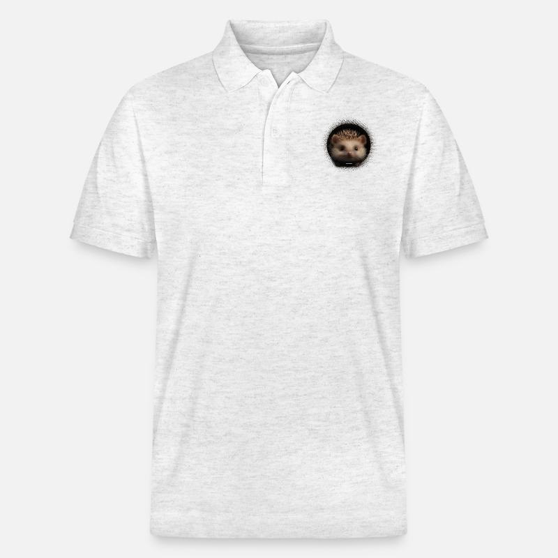 Hérisson mignon avec vison - Polo PREPSTER bio Stanley/Stella Unisexe - blanc chiné
