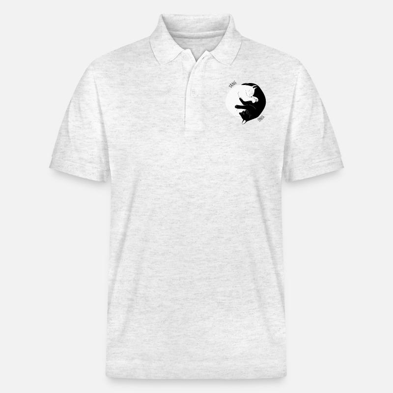 I Ging Katze - Stanley/Stella Unisex Bio-Poloshirt PREPSTER - Weiß meliert