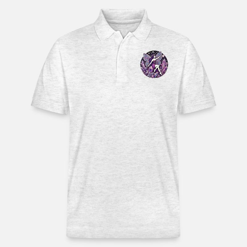 Lila Fee - Stanley/Stella Unisex Bio-Poloshirt PREPSTER - Weiß meliert
