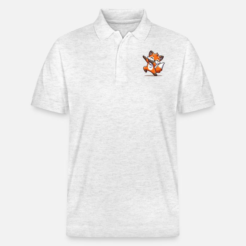 fuchs tier dabbing - Stanley/Stella Unisex Bio-Poloshirt PREPSTER - Weiß meliert