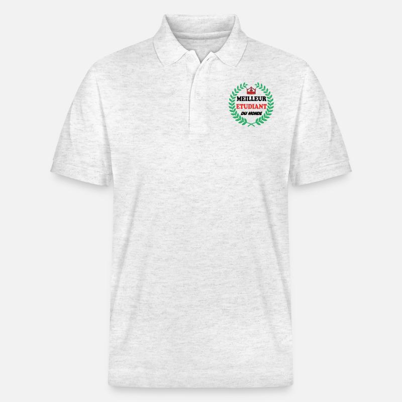 BESTER STUDENT DER WELT - Stanley/Stella Unisex Bio-Poloshirt PREPSTER - Weiß meliert