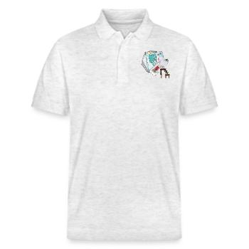 Boom Pigeon Einde van het Beeldverhaal van de Wereld Eerste Staking - Stanley/Stella uniseks bio poloshirt PREPSTER - heather wit - Voor - Roxy (174cm) & Andy (188cm)