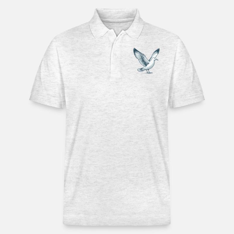Möwe - Stanley/Stella Unisex Bio-Poloshirt PREPSTER - Weiß meliert