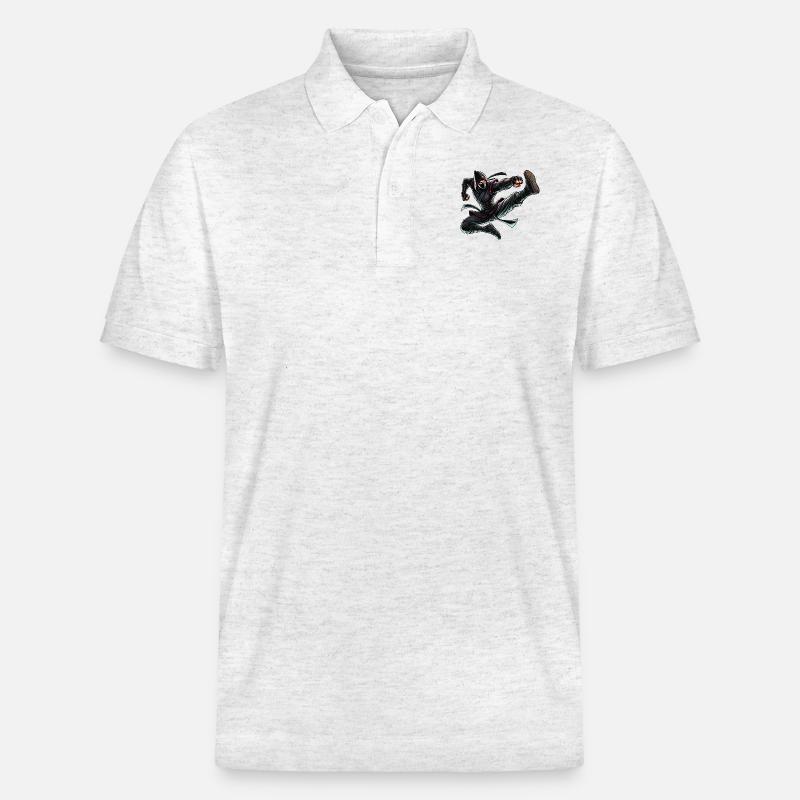 ninja comic - Stanley/Stella Unisex Bio-Poloshirt PREPSTER - Weiß meliert