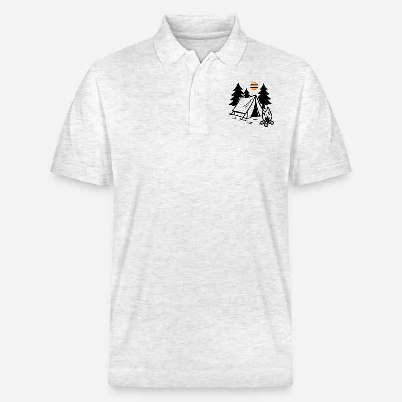 Tente Feu de camp Camping - Polo PREPSTER bio Stanley/Stella Unisexe - blanc chiné