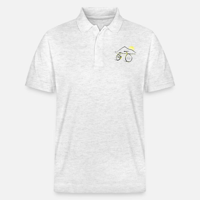 Teide et vélo - Polo PREPSTER bio Stanley/Stella Unisexe - blanc chiné