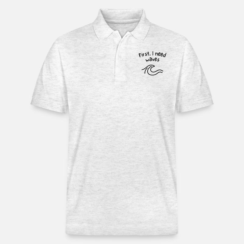First - I need waves - Stanley/Stella Unisex Bio-Poloshirt PREPSTER - Weiß meliert