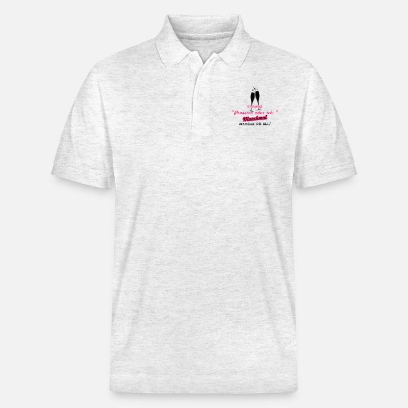 Prosecco oder ich - Stanley/Stella Unisex Bio-Poloshirt PREPSTER - Weiß meliert