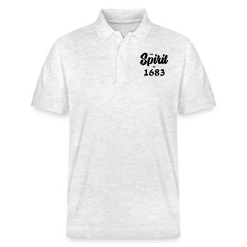 The Spirit of 1683 - Stanley/Stella Unisex Organic Polo Shirt PREPSTER - heather white - Front - Roxy (174cm) & Andy (188cm)