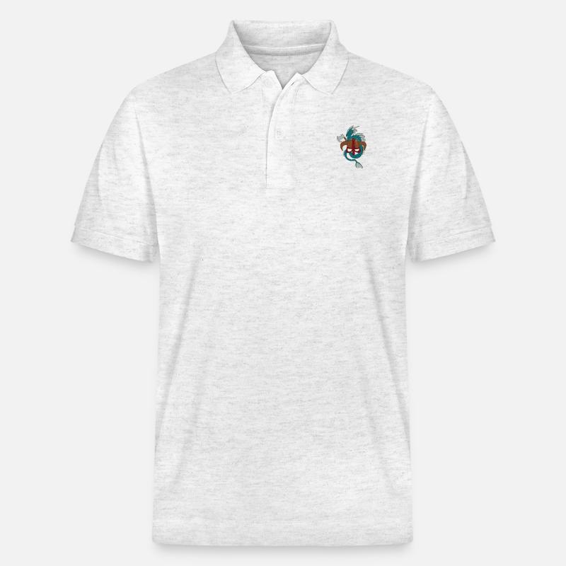 Wikinger Drache Vikings - Stanley/Stella Unisex Bio-Poloshirt PREPSTER - Weiß meliert