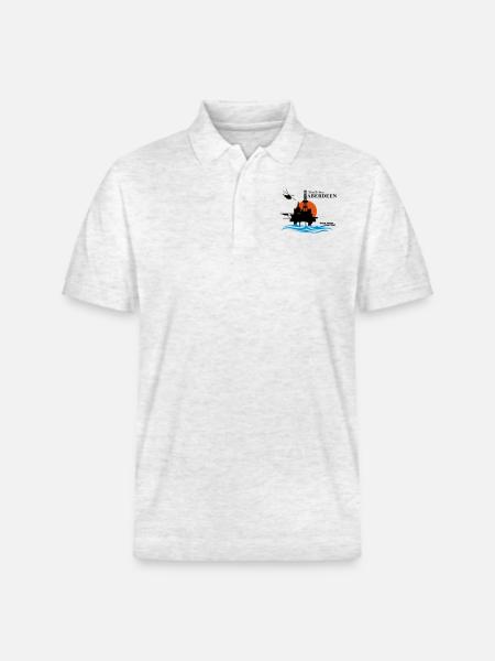 North Sea Aberdeen Oil Rig Platform - Stanley/Stella Unisex Organic Polo Shirt PREPSTER - heather white