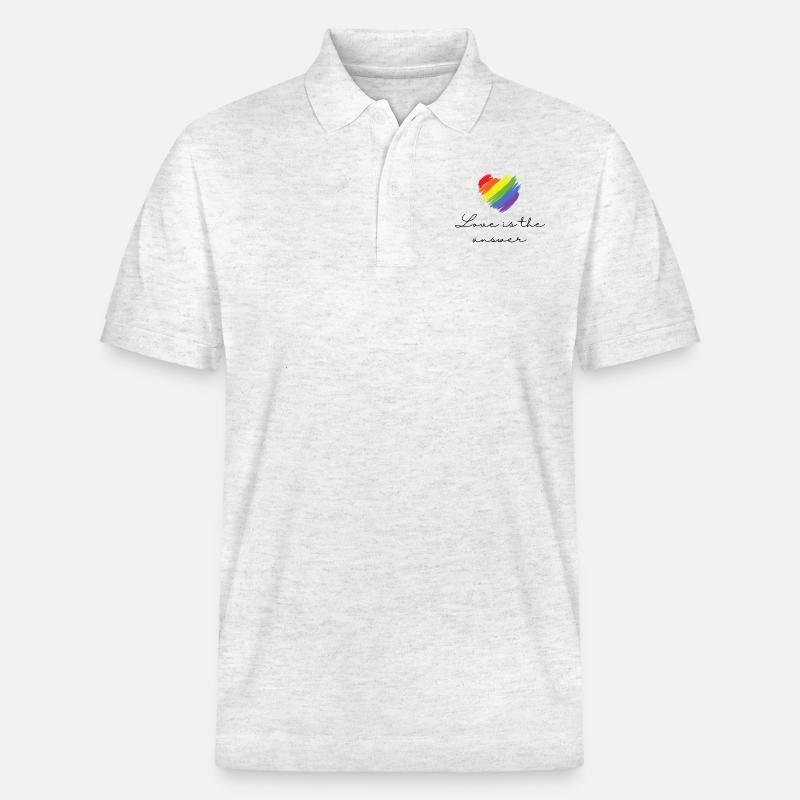 Love is the answer - Stanley/Stella Unisex Bio-Poloshirt PREPSTER - Weiß meliert