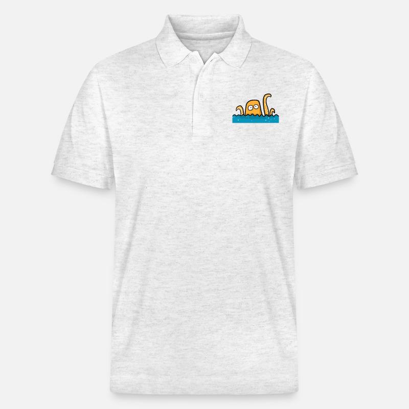 Riesenkrake - Stanley/Stella Unisex Bio-Poloshirt PREPSTER - Weiß meliert