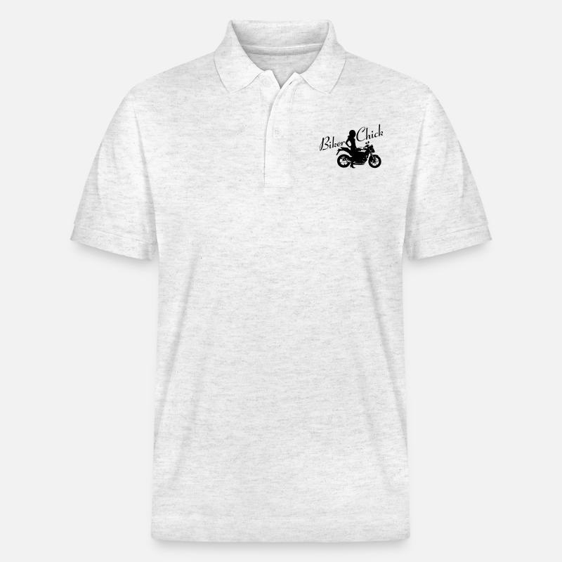 Biker Chick - Vélo nu - Polo PREPSTER bio Stanley/Stella Unisexe - blanc chiné