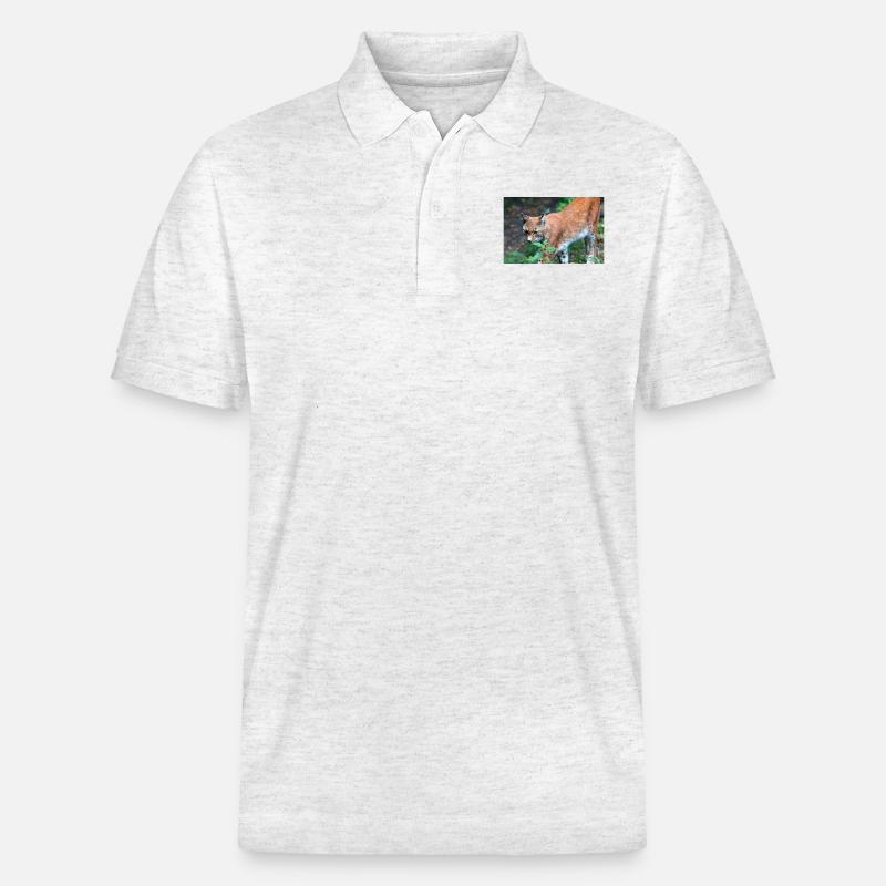 Eurasischer Luchs oder Nördlicher Luchs - Stanley/Stella Unisex Bio-Poloshirt PREPSTER - Weiß meliert
