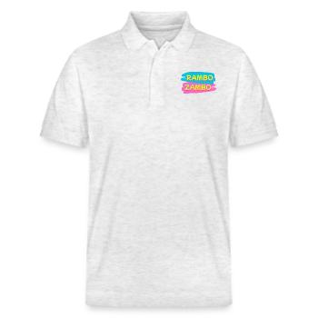 RAMBO ZAMBO - Stanley/Stella Unisex Bio-Poloshirt PREPSTER - Weiß meliert - Vorne - Roxy (174cm) & Andy (188cm)