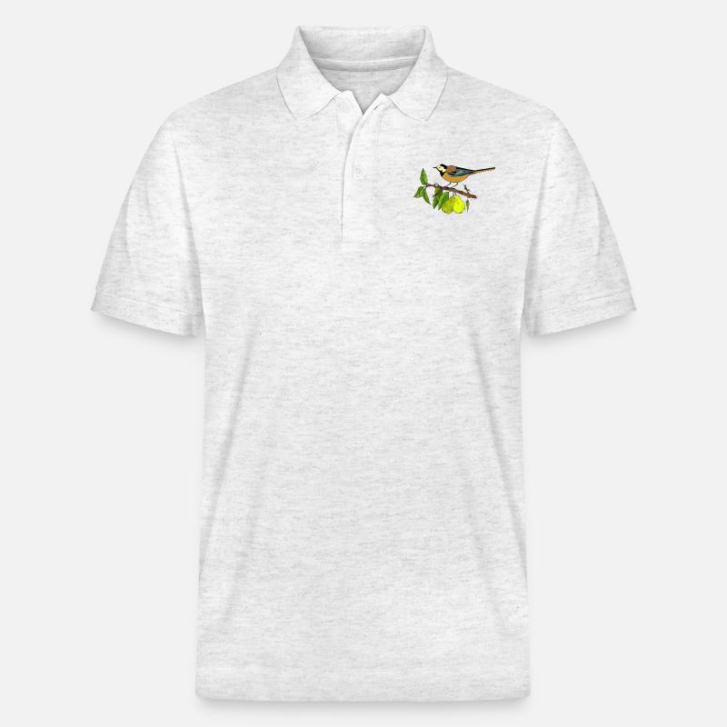 Bunter Vogel - Stanley/Stella Unisex Bio-Poloshirt PREPSTER - Weiß meliert